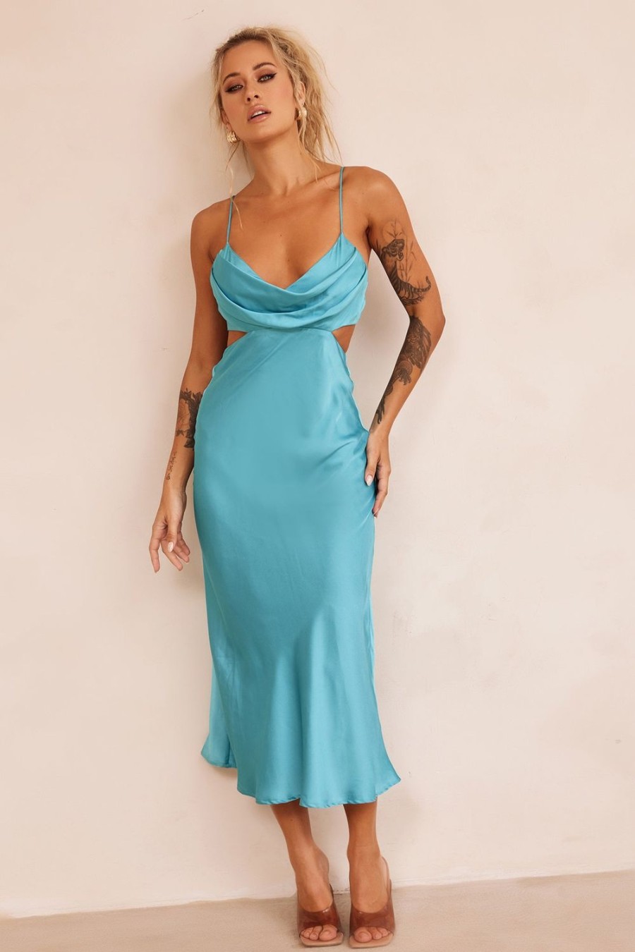 Formal Dresses | Sage and Paige Delta Midi Dress - Aqua