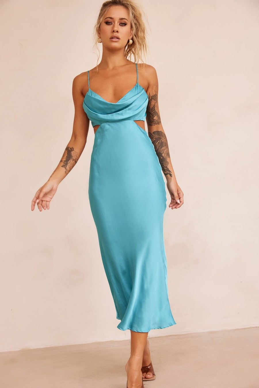 Formal Dresses | Sage and Paige Delta Midi Dress - Aqua