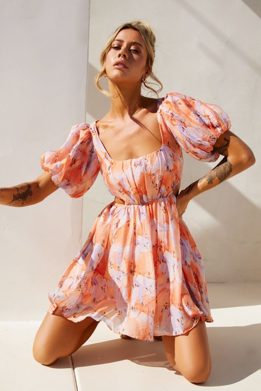 Day Dresses | Sage and Paige Woodington Sky Mini Dress - Orange