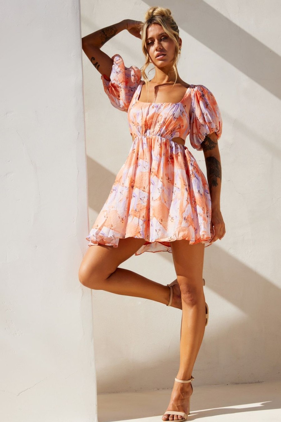 Day Dresses | Sage and Paige Woodington Sky Mini Dress - Orange