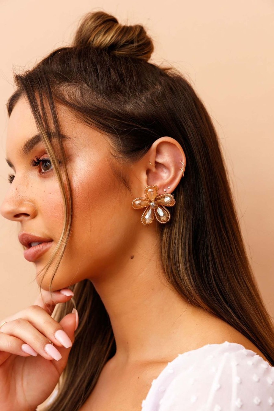 Earrings | Sage and Paige Eden Gold Earrings - Rose Gold