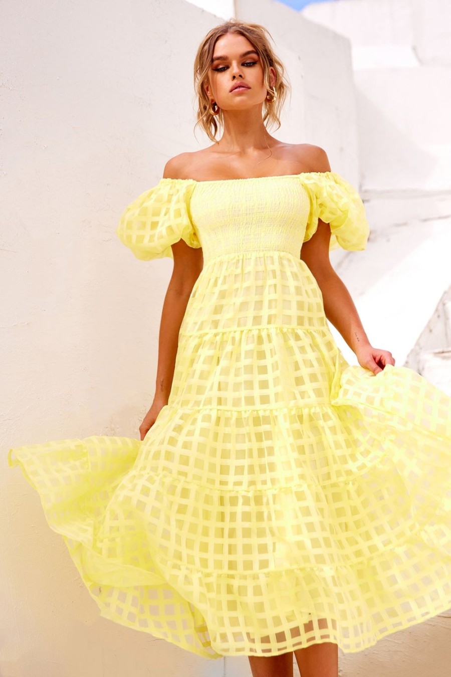 Formal Dresses | Sage and Paige Gin Midi Dress - Yellow