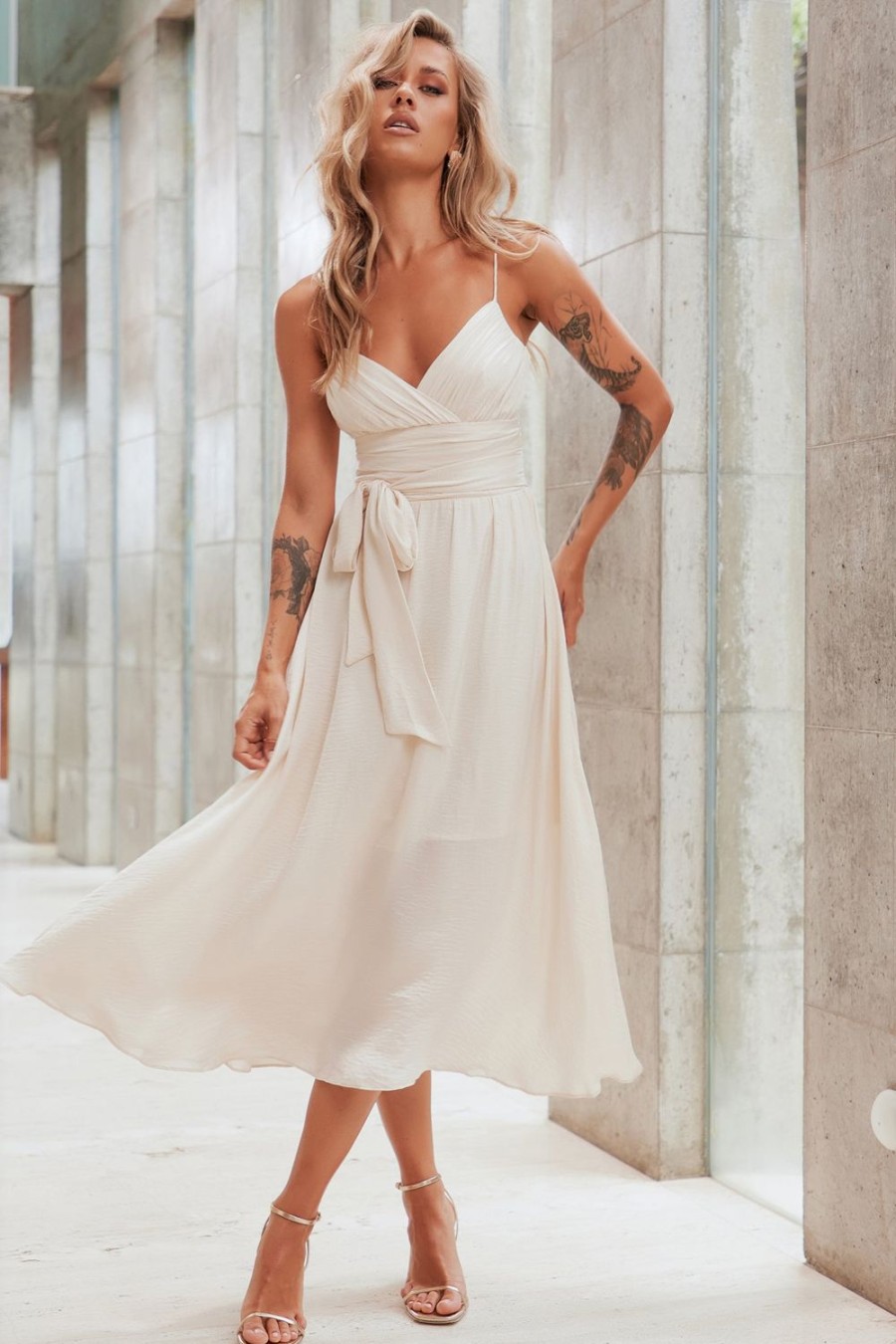 Formal Dresses | Sage and Paige Switch Up Midi Dress - Ivory