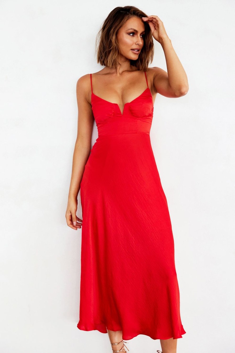 Formal Dresses | Sage and Paige Night In August Midi Dress - Red