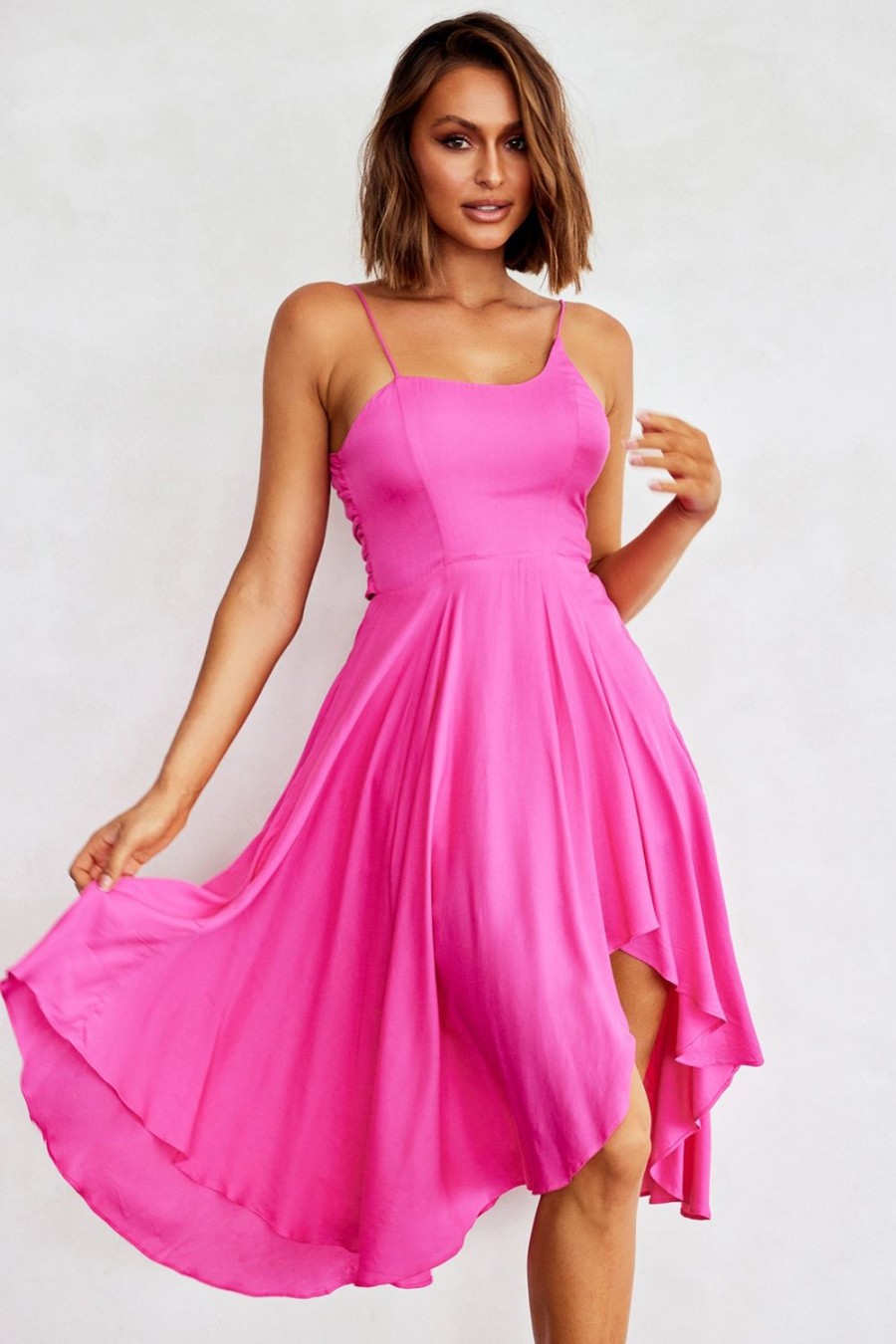 Formal Dresses | Sage and Paige So Fine Midi Dress - Hot Pink