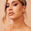 Earrings | Sage and Paige Big Rose Earrings - Pink