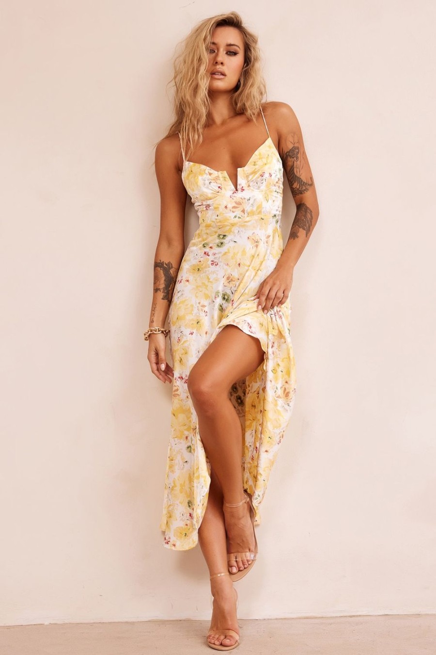 Formal Dresses | Sage and Paige Vintage Summer Midi Dress - Yellow