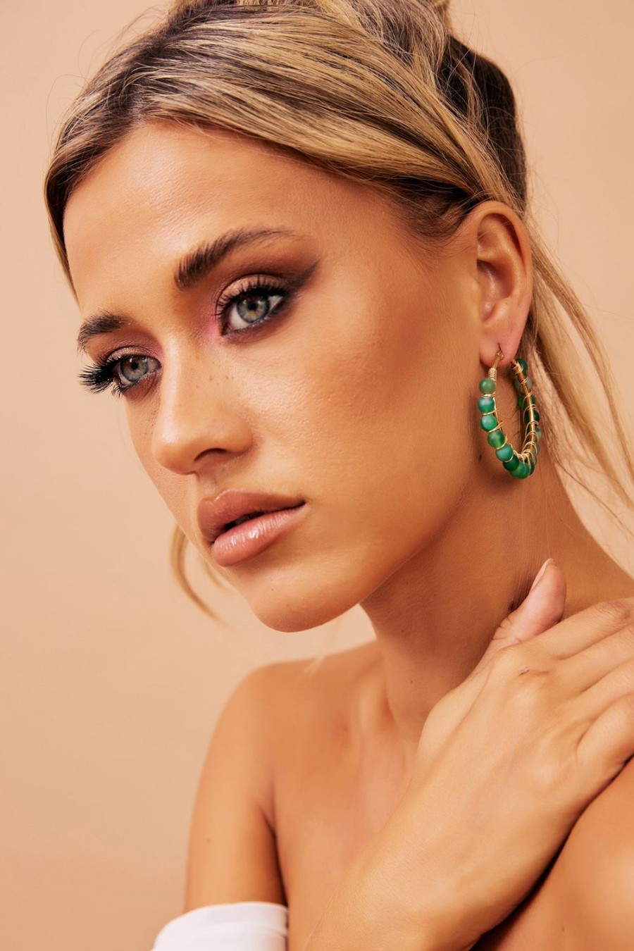 Earrings | Sage and Paige Shelley Hoops - Jade