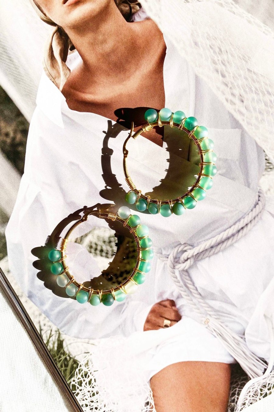 Earrings | Sage and Paige Shelley Hoops - Jade