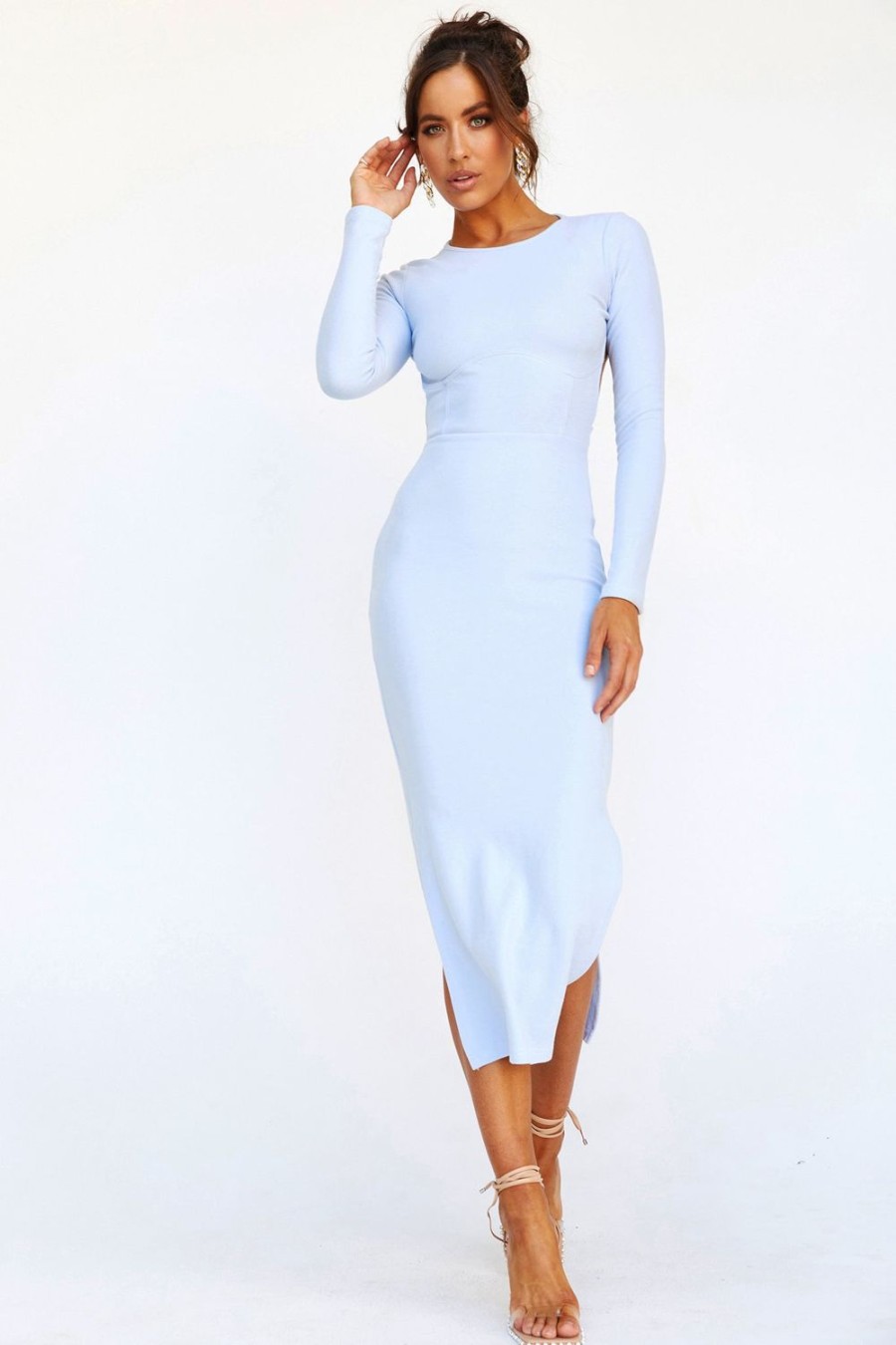 Day Dresses | Sage and Paige Blessed Midi Dress - Steel Blue