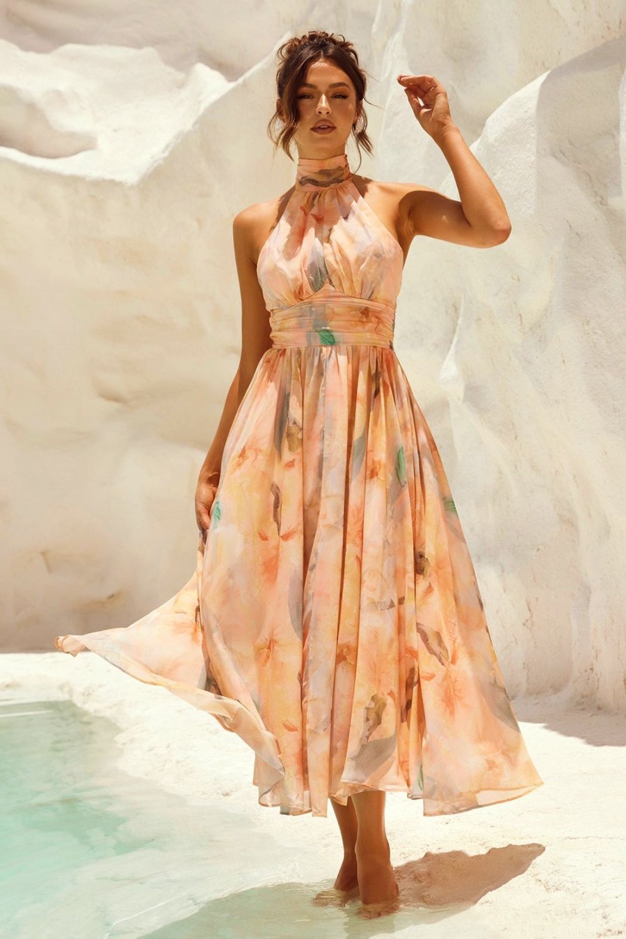 Formal Dresses | Sage and Paige Daylight Midi Dress - Peach