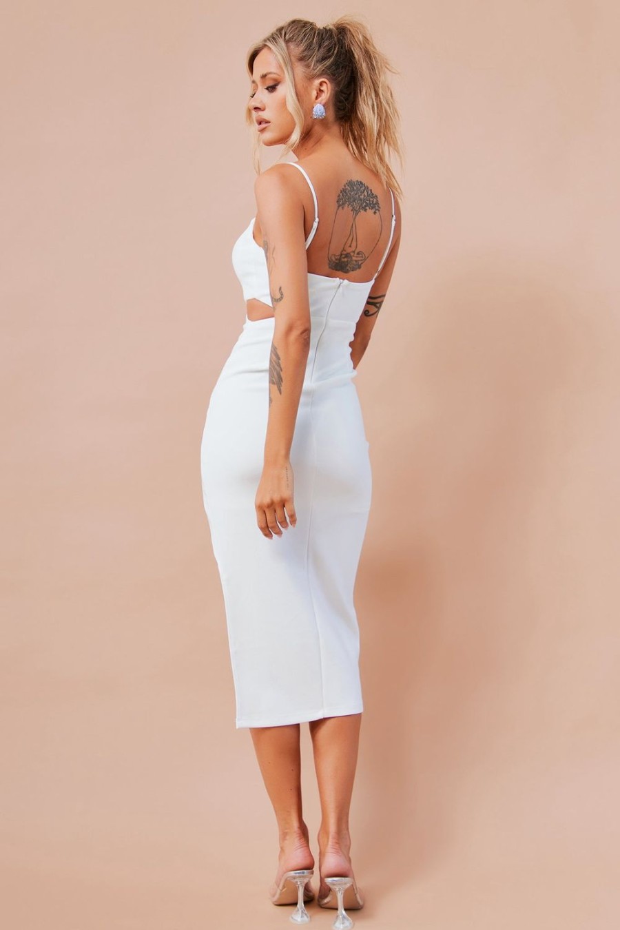 Formal Dresses | Sage and Paige Beth Midi Dress - White