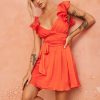 Formal Dresses | Sage and Paige Fairytale Ending Mini Dress - Tangerine