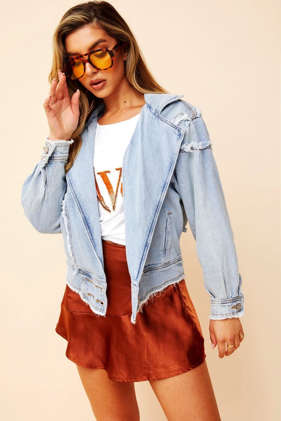 Denim | Sage and Paige Reclaim Your Power Denim Jacket - Washed Blue