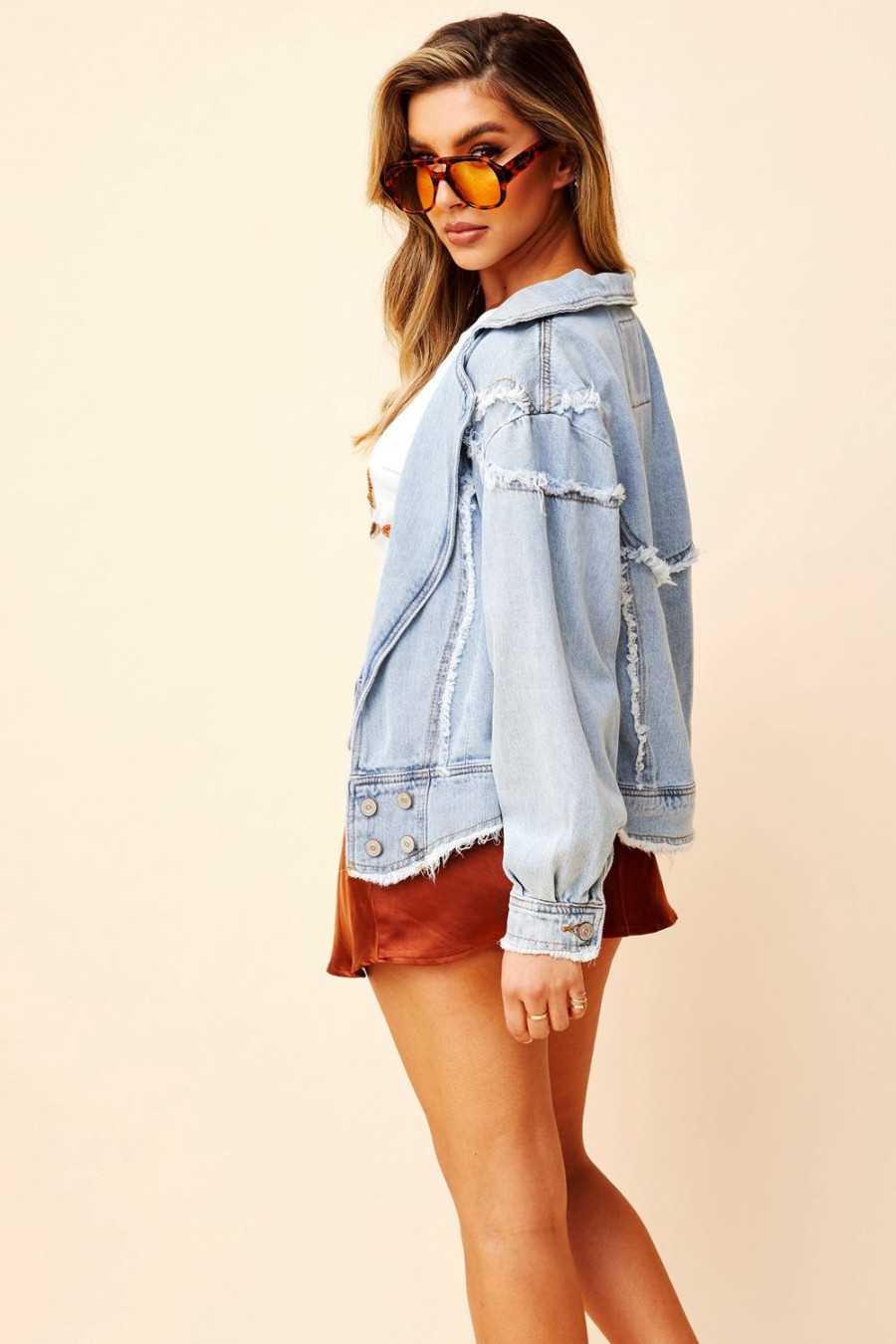 Denim | Sage and Paige Reclaim Your Power Denim Jacket - Washed Blue