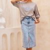 Denim | Sage and Paige Always Mine Denim Midi Skirt - Washed Blue