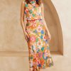 Formal Dresses | Sage and Paige Real Love Midi Dress - Orange Multi