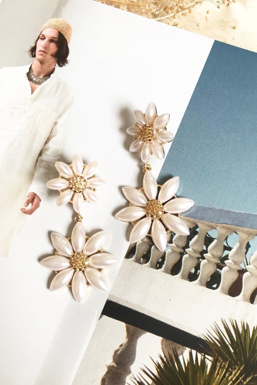 Earrings | Sage and Paige Diva Pearl Flower Earrings