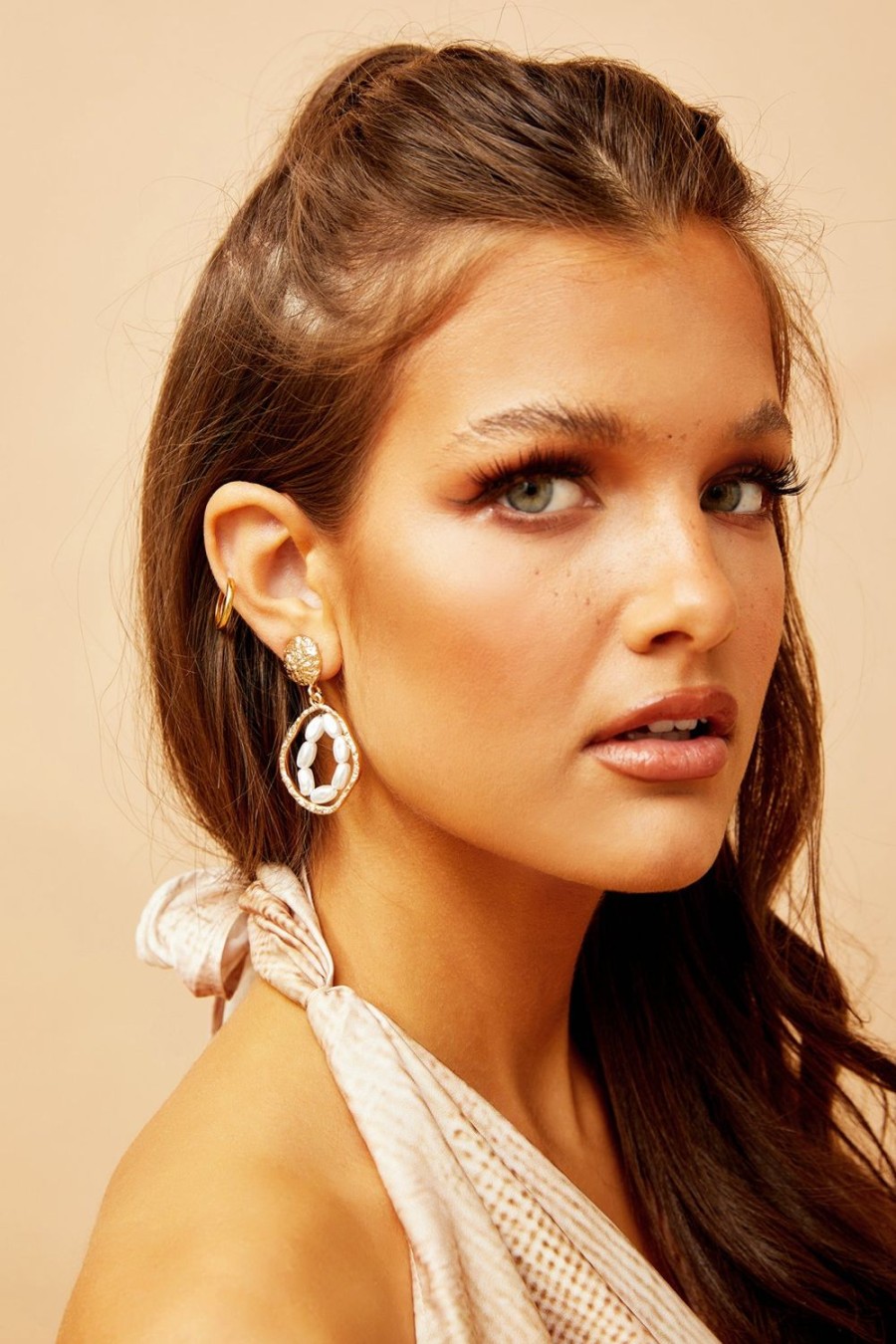 Earrings | Sage and Paige Fresh Breeze Earrings - Gold White