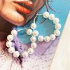 Earrings | Sage and Paige Amber Pearl Hoops - White