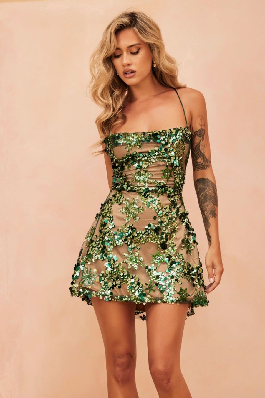 Formal Dresses | Sage and Paige Champagne Eyes Mini Dress - Green