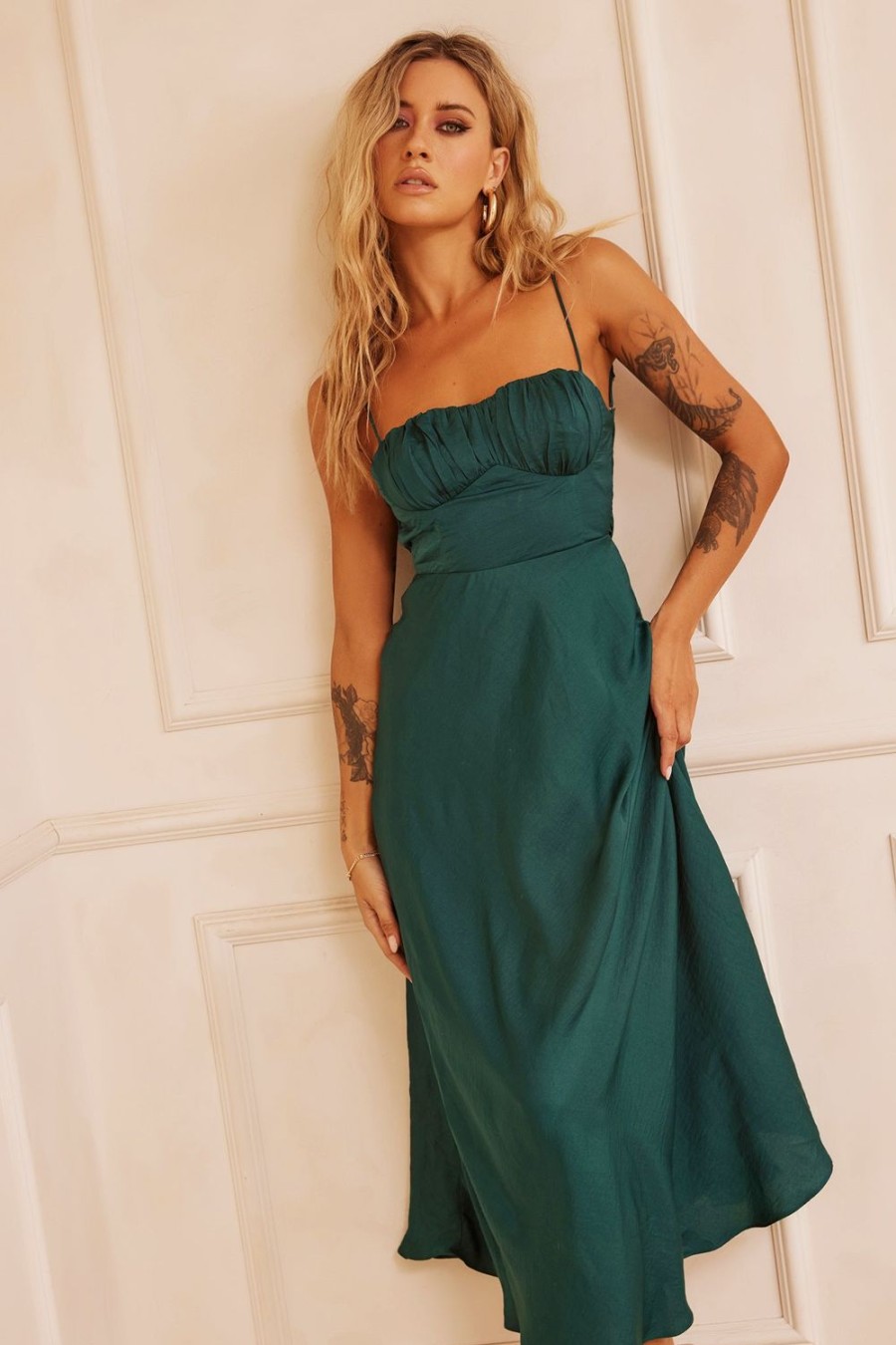 Formal Dresses | Sage and Paige Affectionate Love Midi Dress - Forest Green