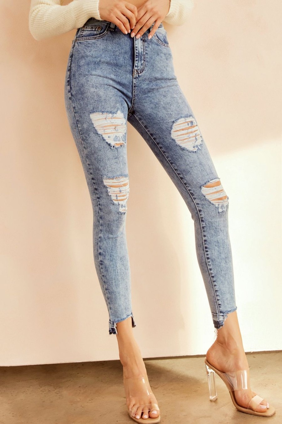 Denim | Sage and Paige Easy Does It Crop Jeans - Washed Blue