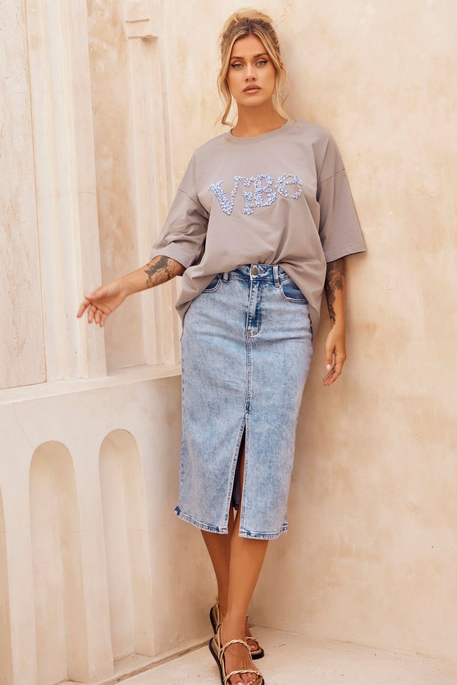 Casual Tops | Sage and Paige Sweet Passion Tee - Grey