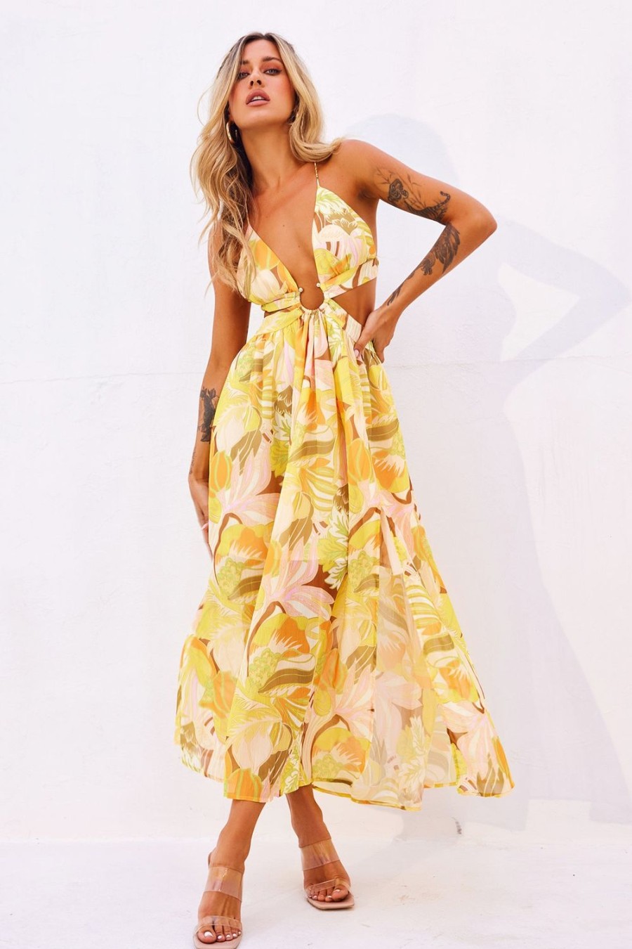 Formal Dresses | Sage and Paige Rays Maxi Dress - Yellow Print