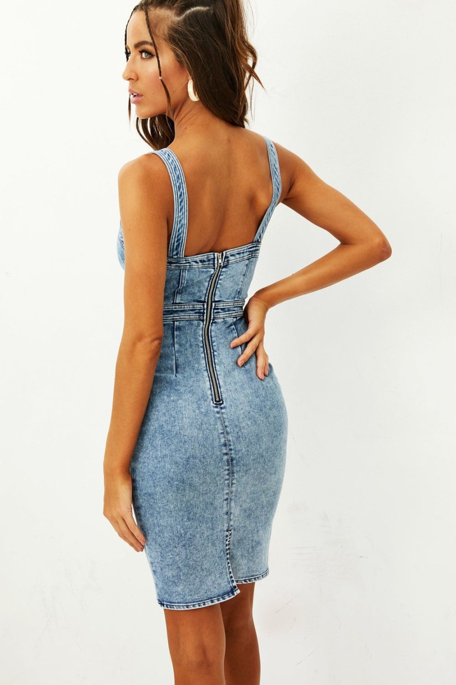 Denim | Sage and Paige Parisian Denim Dress - Washed Blue