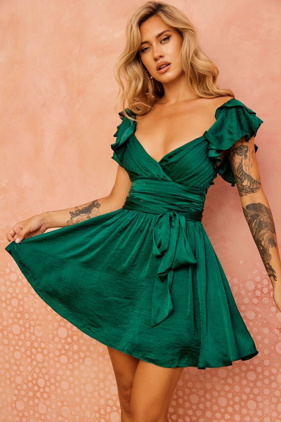 Going Out Dresses | Sage and Paige Fairytale Ending Mini Dress - Forest Green