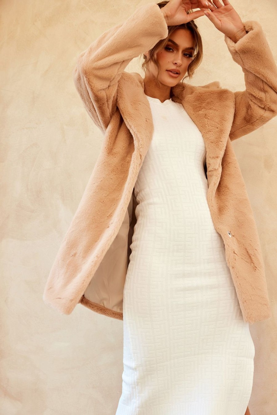 Jackets | Sage and Paige Next In Play Faux Fur Coat - Camel