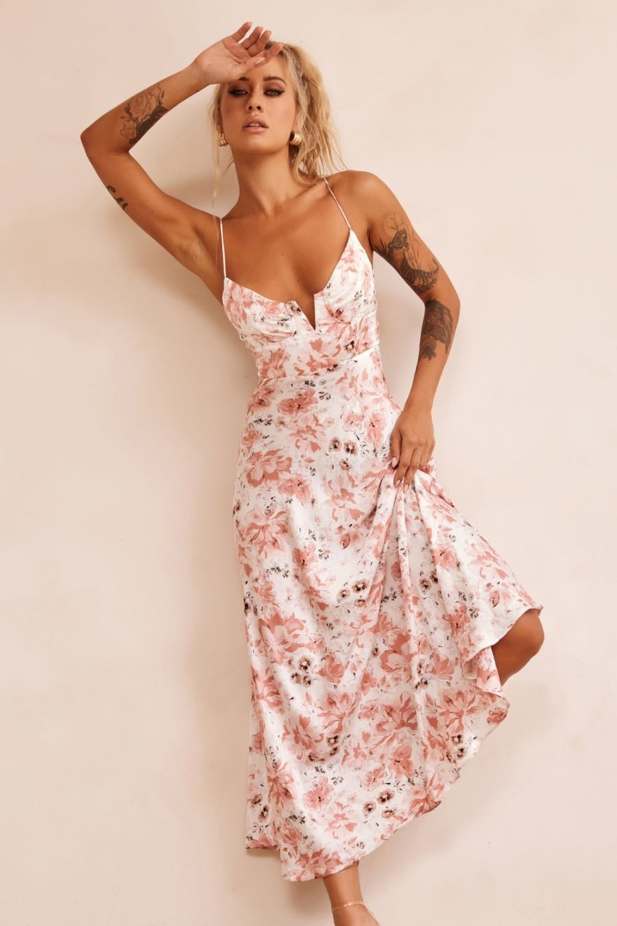 Formal Dresses | Sage and Paige Vintage Summer Midi Dress - Rose