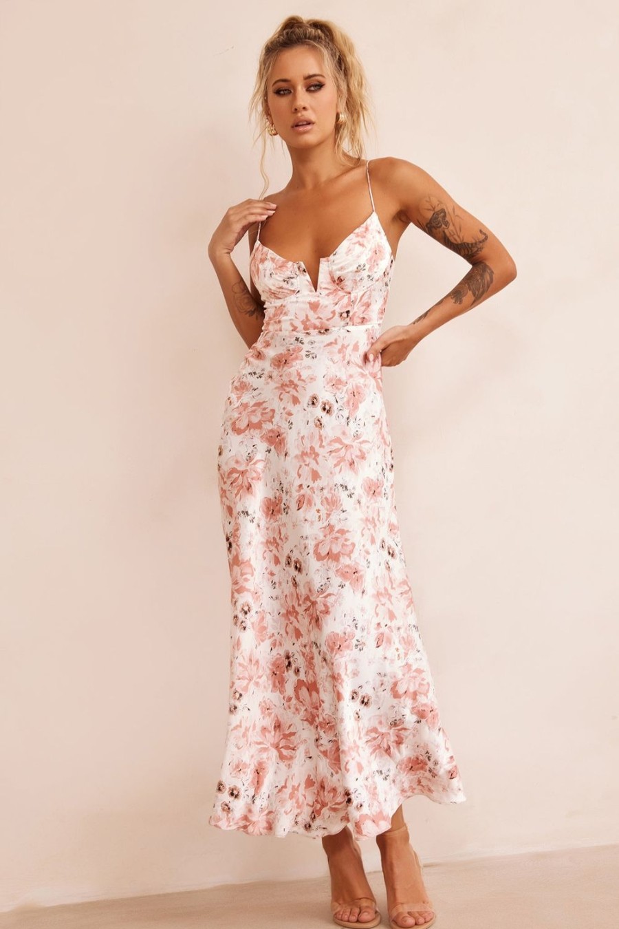 Formal Dresses | Sage and Paige Vintage Summer Midi Dress - Rose