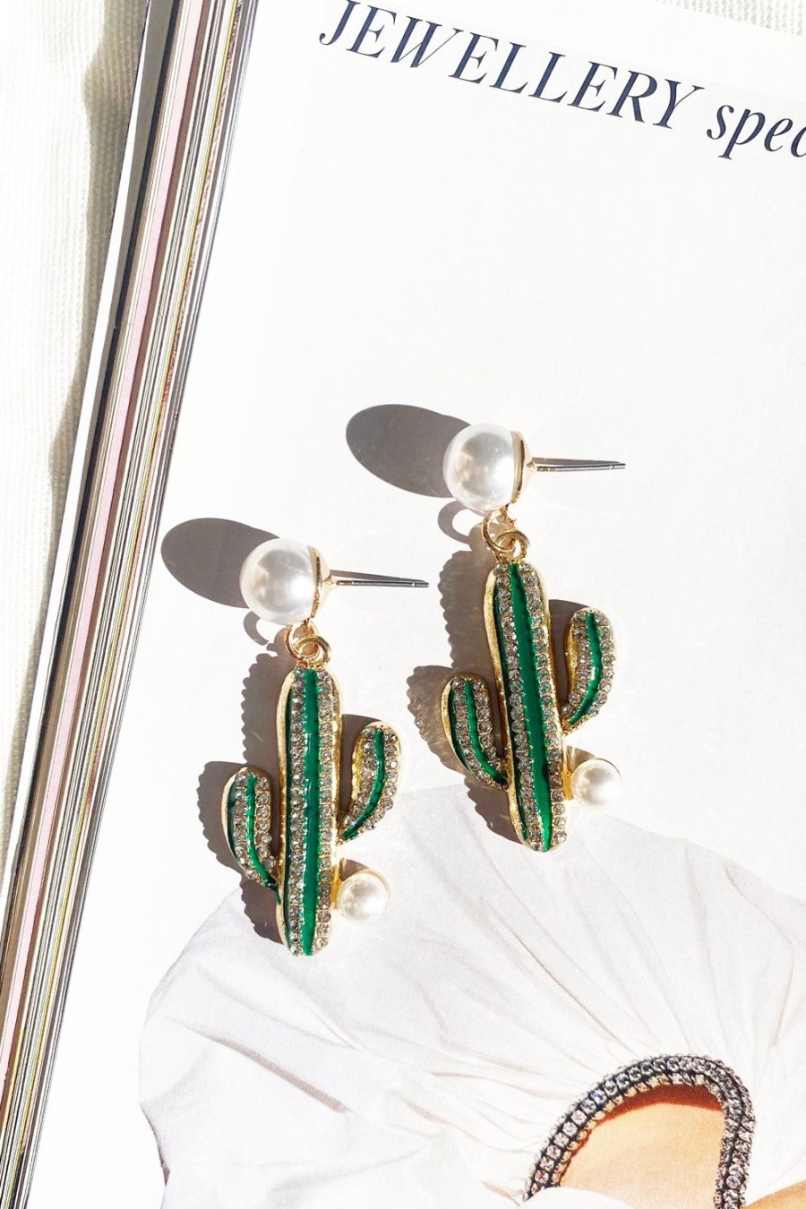 Earrings | Sage and Paige Cactus Club Earrings - Green