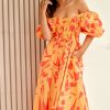 Day Dresses | Sage and Paige Sonja Midi Dress - Orange Multi