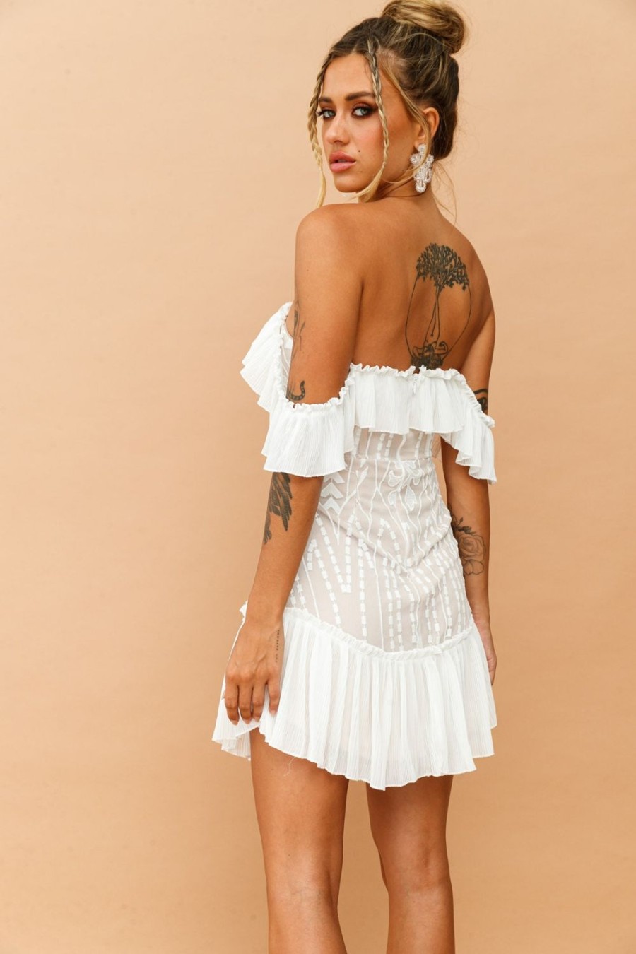 Going Out Dresses | Sage and Paige Venetian Summer Dress - White