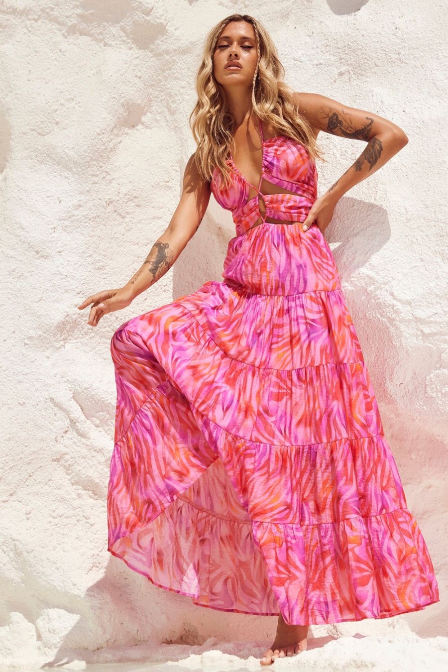 Day Dresses | Sage and Paige Dreamy Sun Maxi Dress - Pink Multi