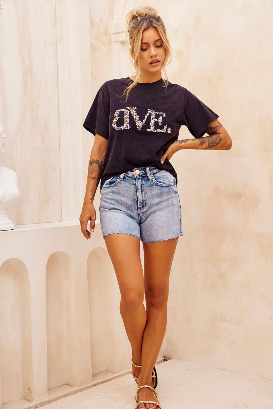 Denim | Sage and Paige Show Stop Denim Shorts - Washed Blue