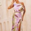 Formal Dresses | Sage and Paige Late Matching Midi Dress - Purple Multi