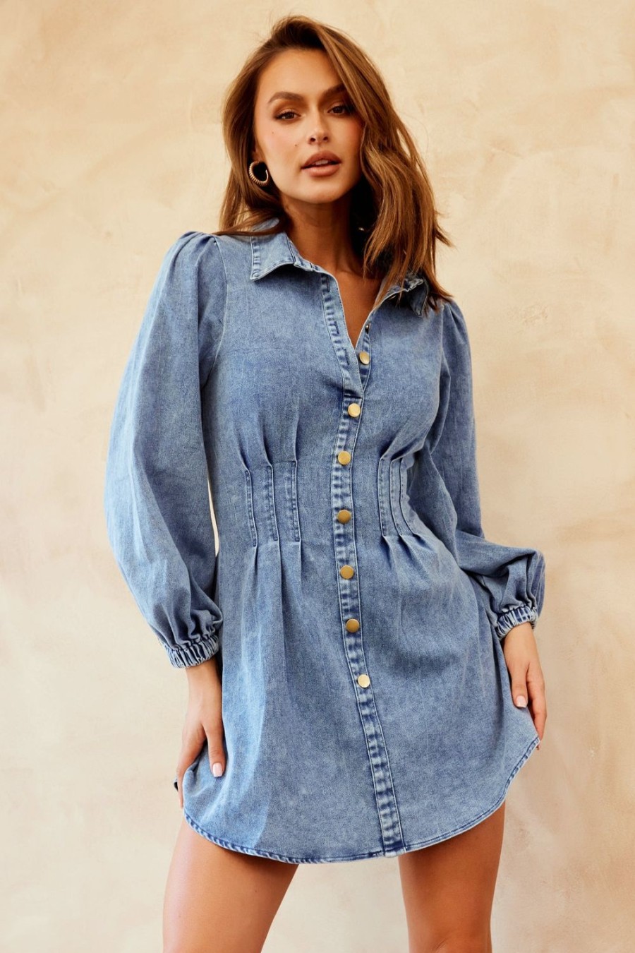 Denim | Sage and Paige Drama Free Denim Dress - Washed Blue