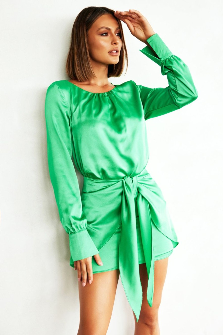 Going Out Dresses | Sage and Paige Holiday Film Mini Dress - Emerald