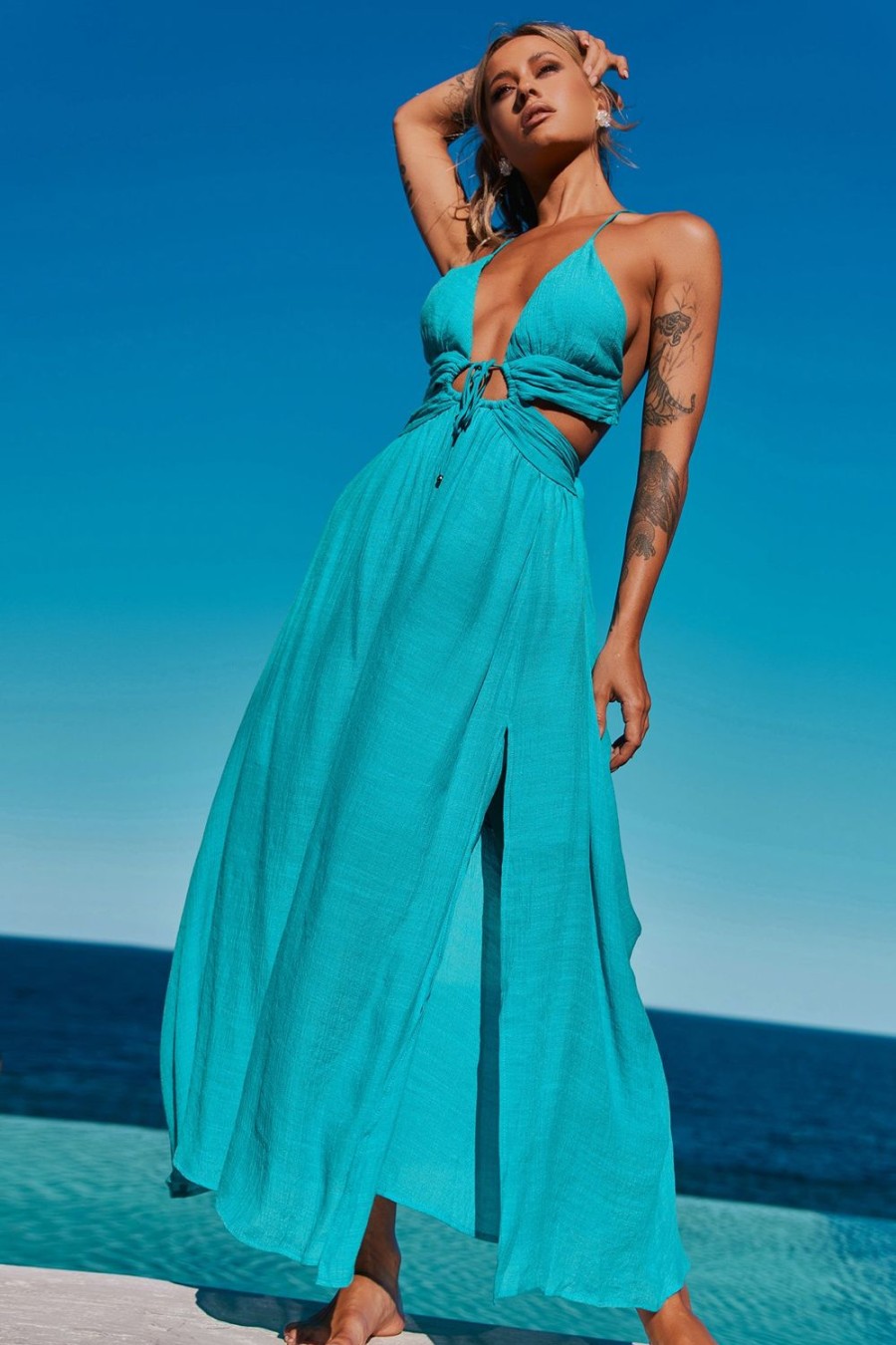 Day Dresses | Sage and Paige Dolly Maxi Dress - Aqua