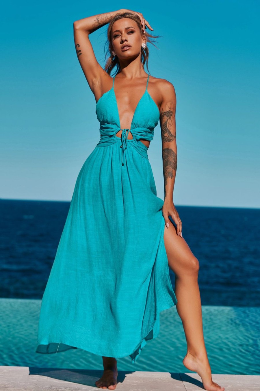 Day Dresses | Sage and Paige Dolly Maxi Dress - Aqua