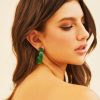 Earrings | Sage and Paige Half Moon Ear Hoops - Jade