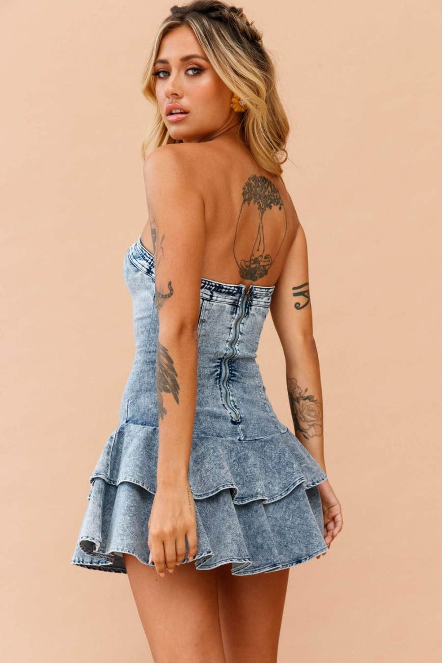 Denim | Sage and Paige Love Games Dress - Washed Blue