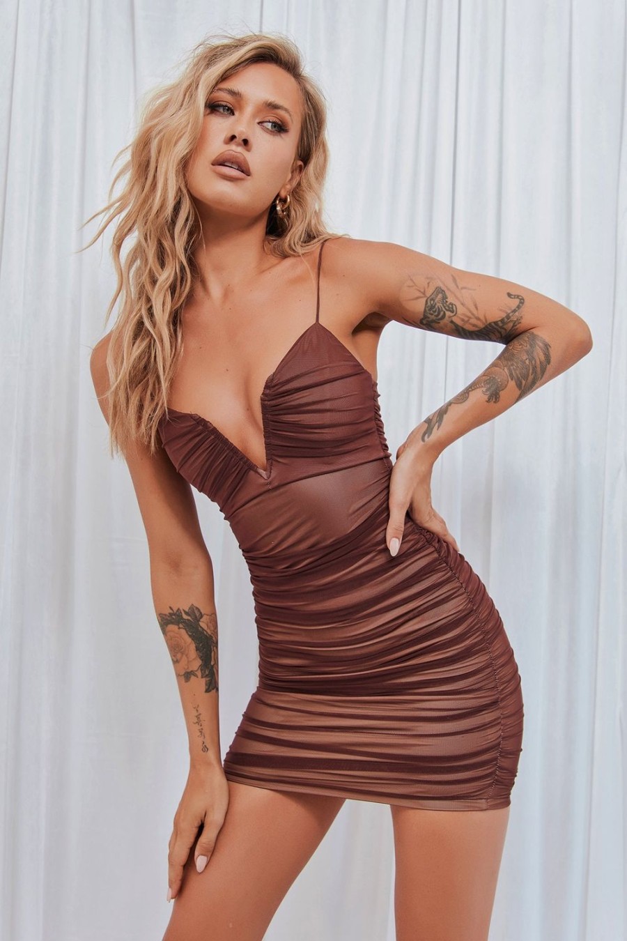 Formal Dresses | Sage and Paige Call Up Mini Dress - Chocolate