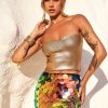 Skirts | Sage and Paige Gilded Shimmy Mini Skirt - Orange Multi