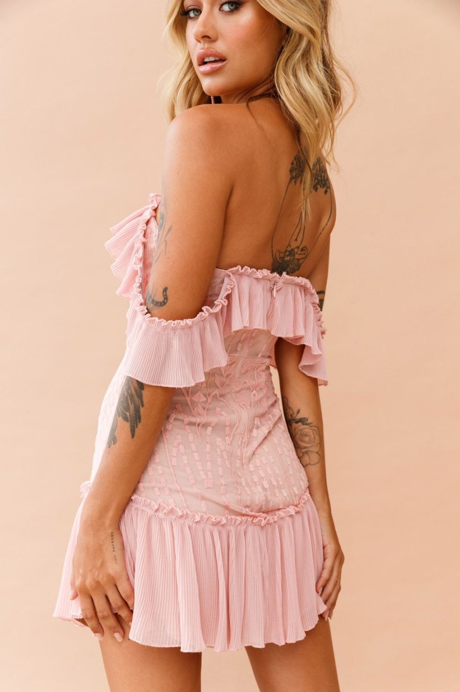 Going Out Dresses | Sage and Paige Venetian Summer Dress - Blush