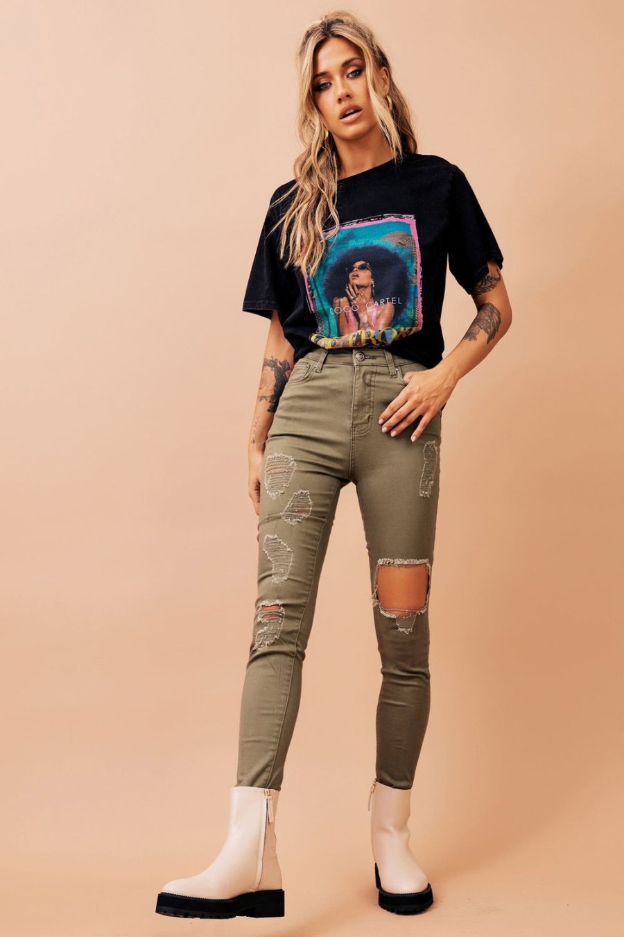 Denim | Sage and Paige Bad Idea Jeans - Khaki Green